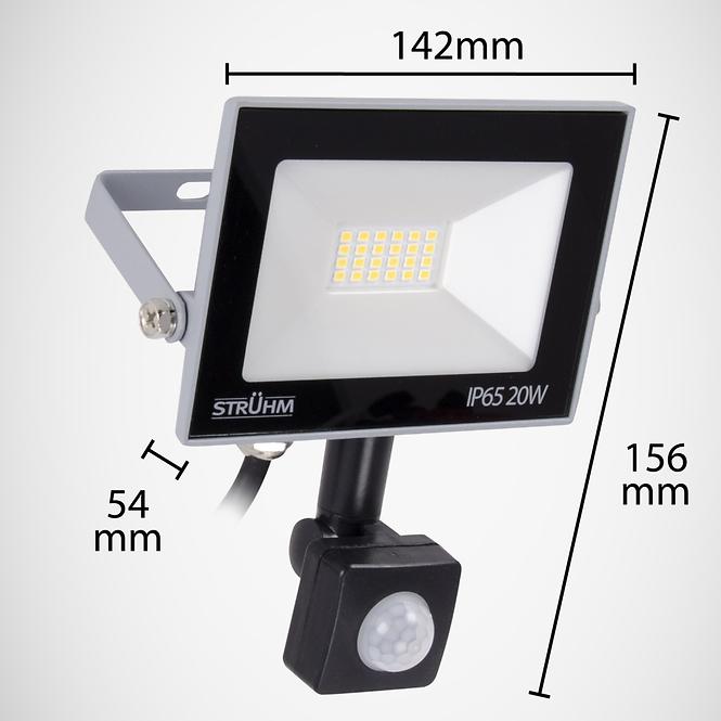 Reflektor Kroma LED s pohybovým čidlem, 20W 4500K