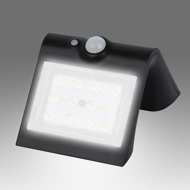 Solární osvětlení LED 1,5W PIR IP65 4000K 220lm černá