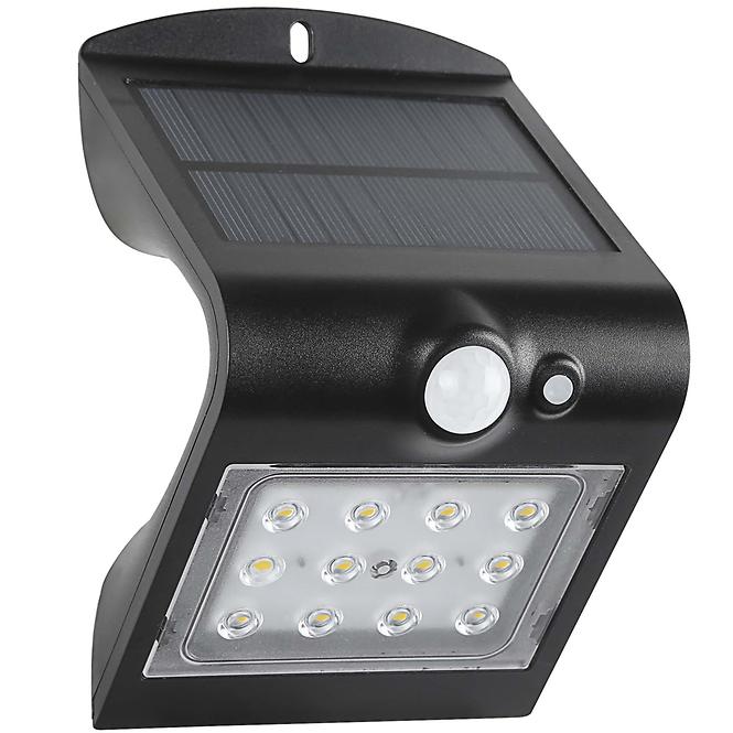 Solární osvětlení LED 1,5W PIR IP65 4000K 220lm černá