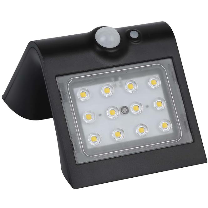 Solární osvětlení LED 1,5W PIR IP65 4000K 220lm černá