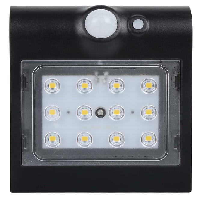 Solární osvětlení LED 1,5W PIR IP65 4000K 220lm černá