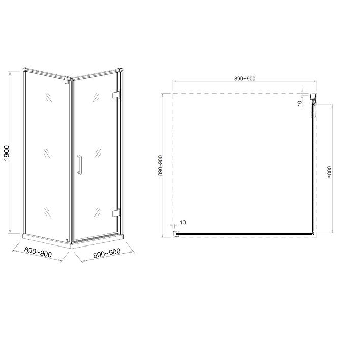 Sprchový kout Maja 90x90x190