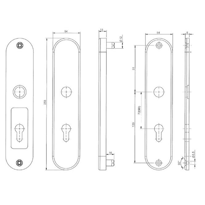 Bezpečnostní kování BK301/72 F1