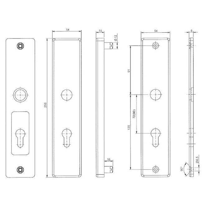 Bezpečnostní kování BK505/72 F1