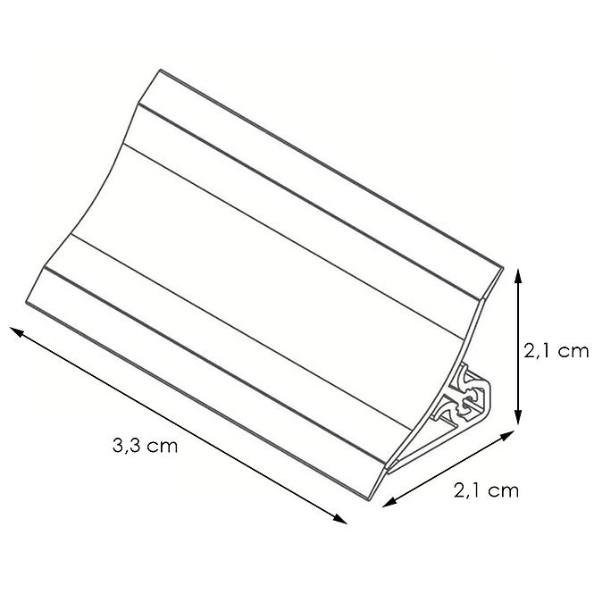 Lišta ke kuchyňské desce 3m 20x20 – Bílá LWS-011