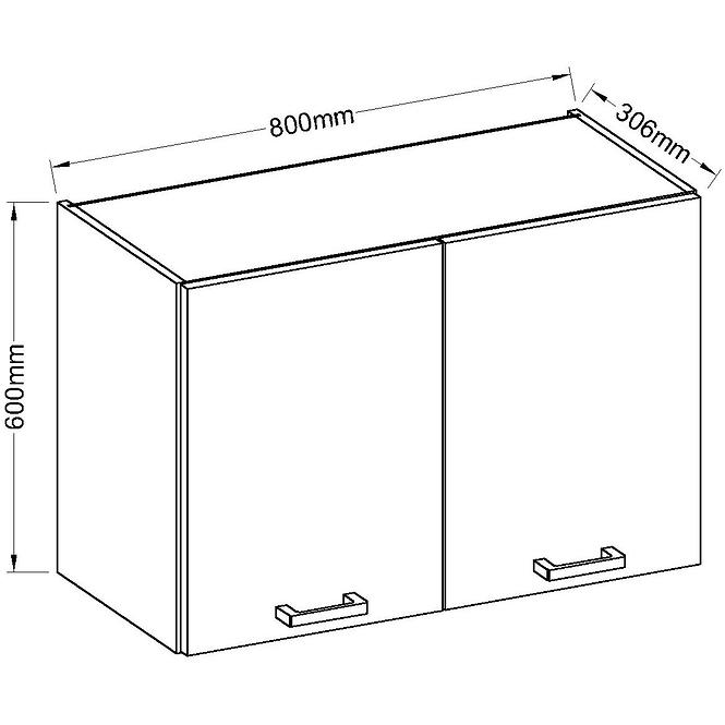 Kuchyňská skříňka Sonia 80G-60 šedá lesk/bílá