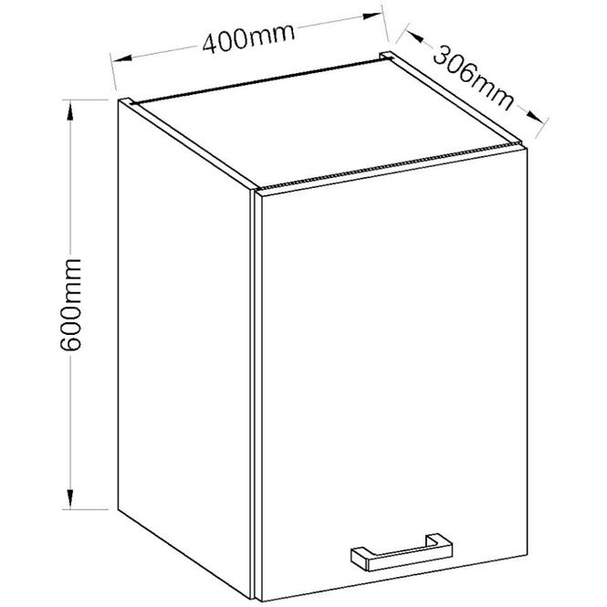 Kuchyňská skříňka Sonia 40G-60 šedá lesk/bílá