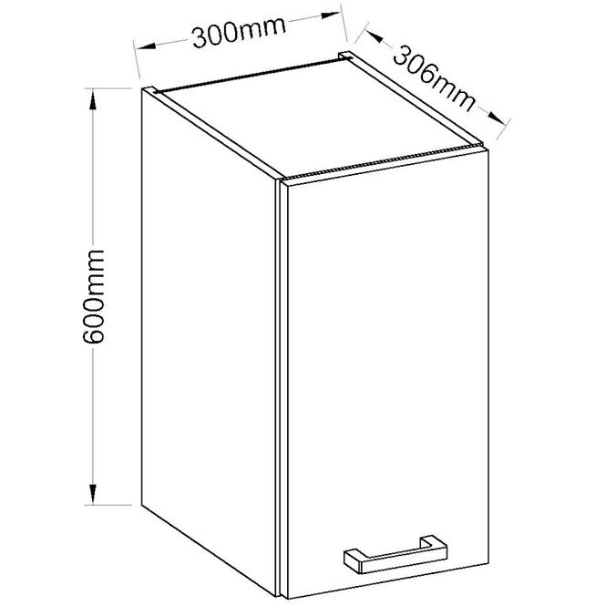 Kuchyňská skříňka Sonia 30G-60 F šedá lesk/bílá