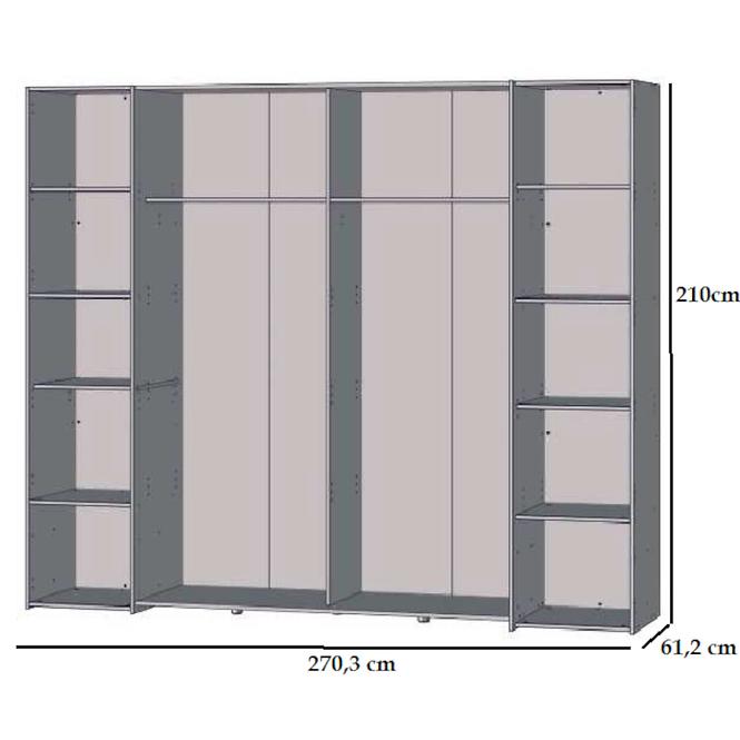 Skříň Narago 270 cm Dub Aristan/Beton