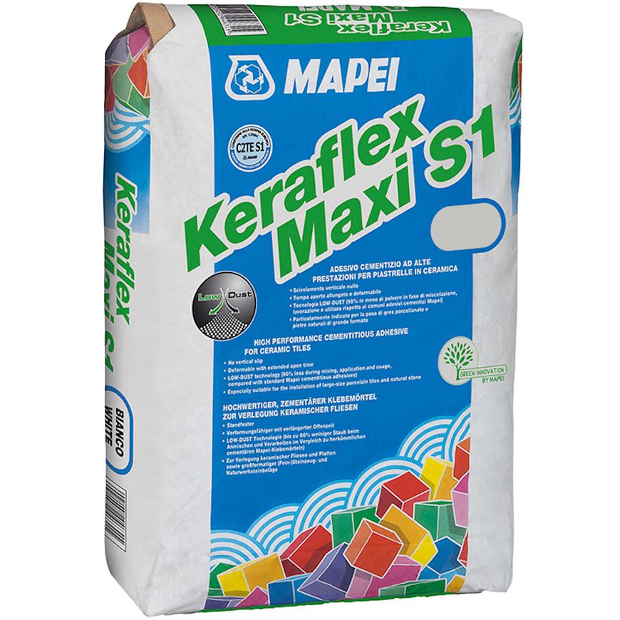 Flexibilní lepidlo na obklady a dlažbu Mapei Keraflex Maxi C2TE S1 25 kg bílý