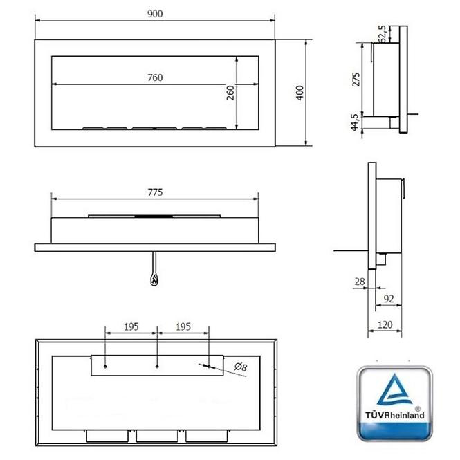 Biokrb 900x400 čierny lesk