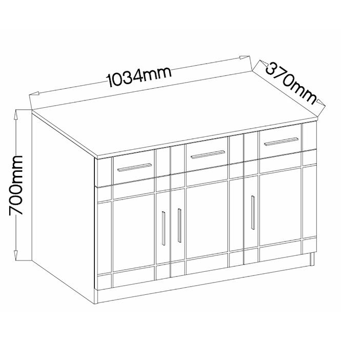 Komoda Paris 103 cm Dub Sonoma