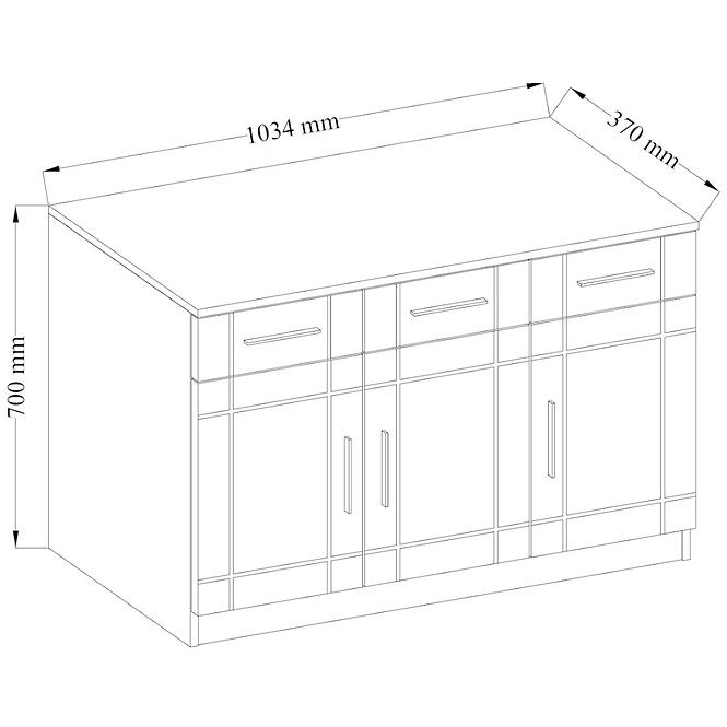 Komoda Paris 103,4cm  Bílý/Dub Sonoma