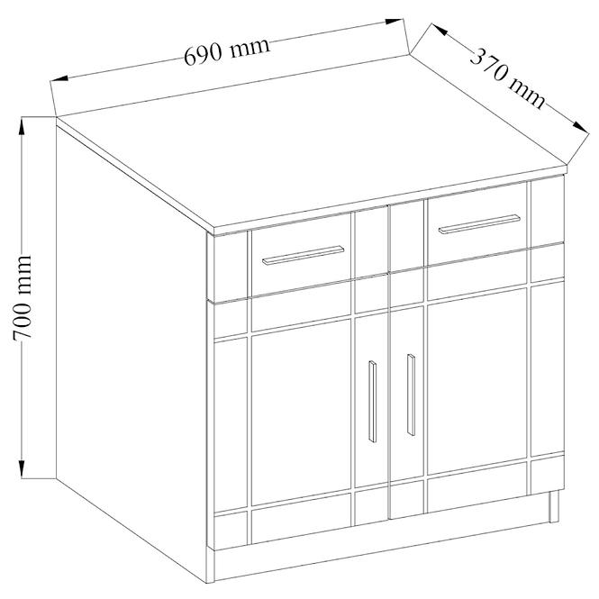 Komoda Paris 69cm Bílý/Dub Sonoma