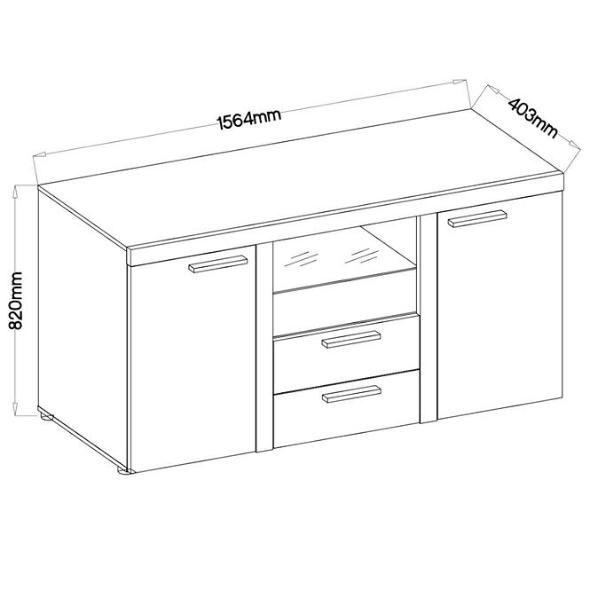 Komoda Rumba 156cm Bílá