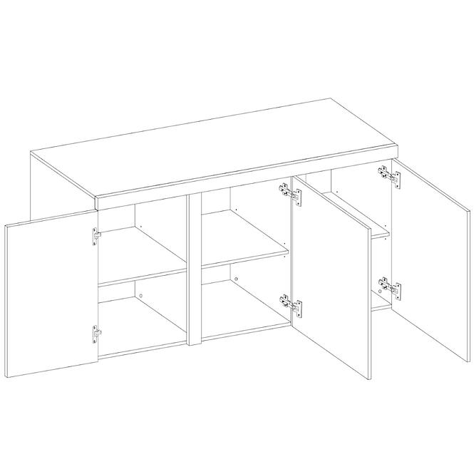 Komoda Rumba 149cm Bílá