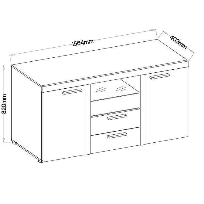 Komoda Rumba 156cm Beton