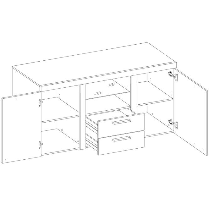 Komoda Rumba 156cm Beton