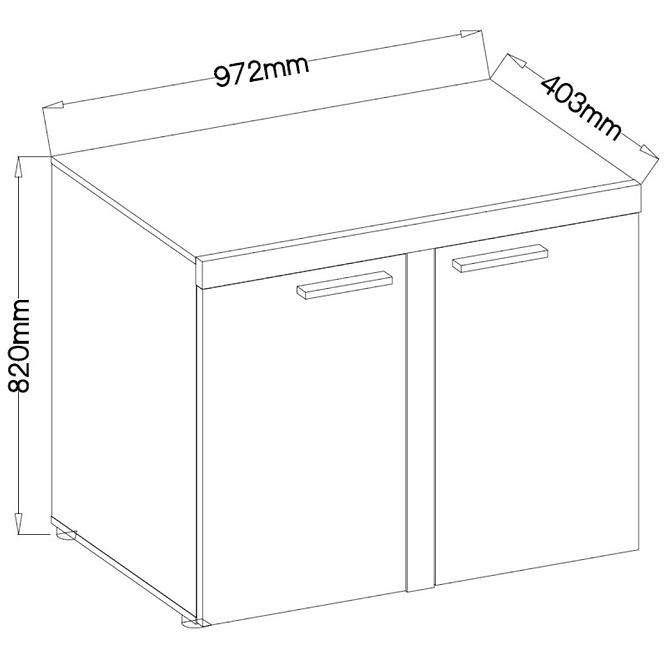 Komoda Rumba 97cm Beton