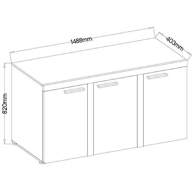 Komoda Rumba 149cm Beton