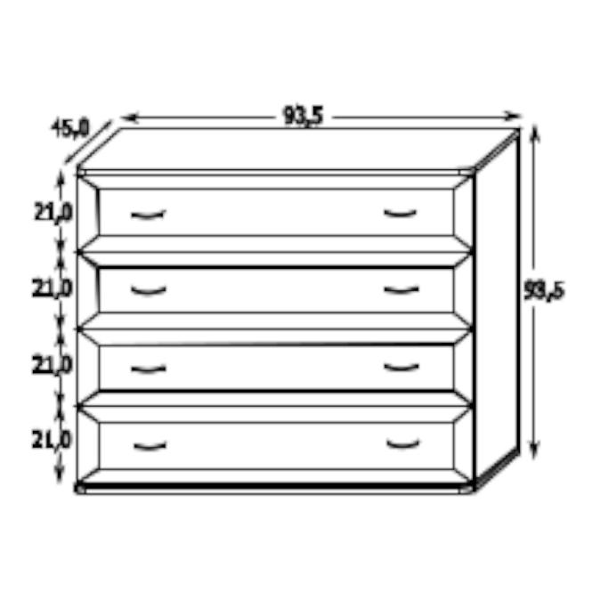 Komoda S4 BL bily