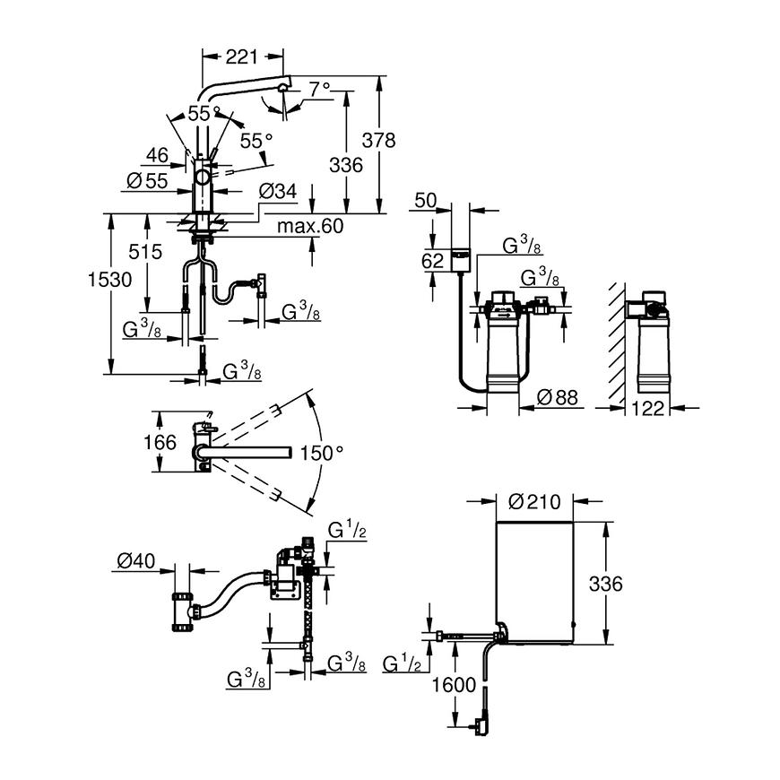 Výpusť s bojlerem stojánková GROHE RED DUO 30327001