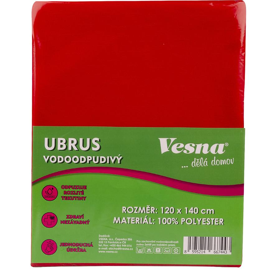 Ubrus 120x140 vodoodpudivá úprava červená