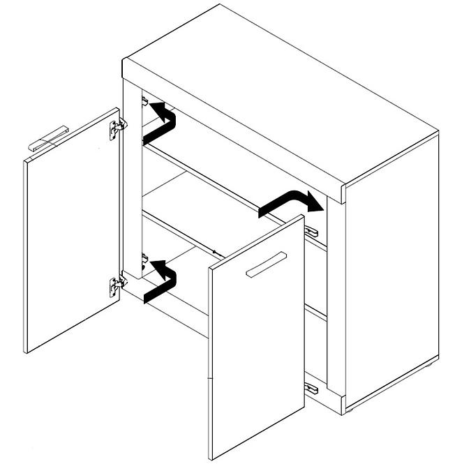 Komoda Trass 93 cm Dub/Černá