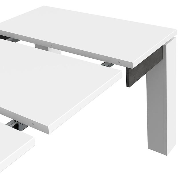 Stůl Brugia 90x90+110 Šedá/Bílá