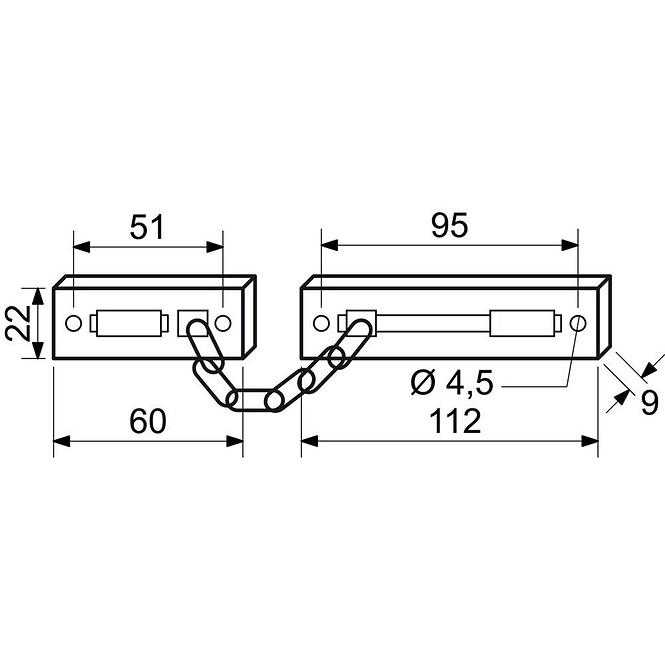 Dveřní řetízek RDG.005. mosaz