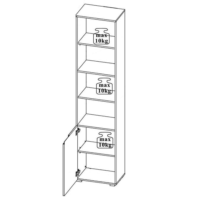 Regál Selene 50 cm  Bílá Mat/Bílá Lesk