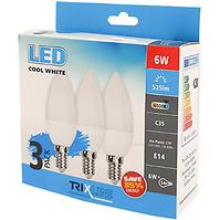 LED Žárovky 6W E14 C35 6500K sada 3 kusy