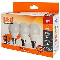 LED Žárovky 6W E14 P45 2700K sada 3 kusy