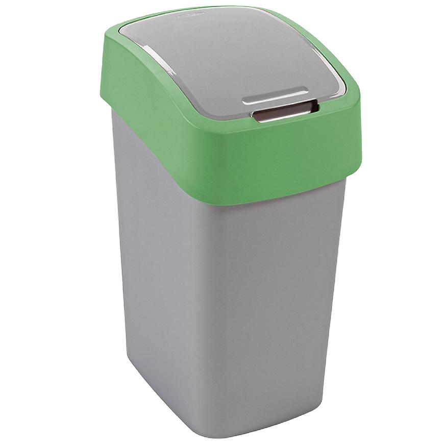 Odpadkový koš flip bin 10l 190172 stříbrno/zel.