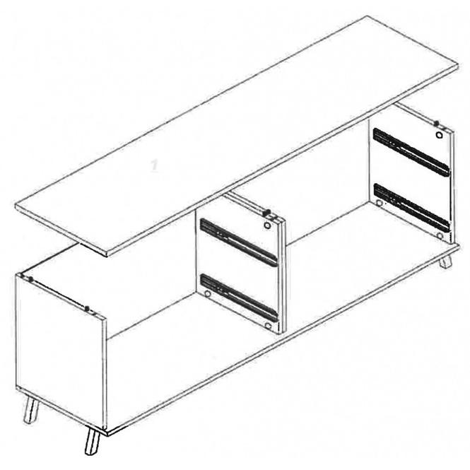 TV Stolek John 121cm Dub Lefkas/Černý