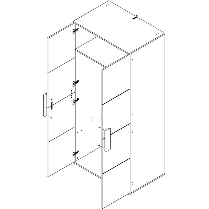 Skříň Arkina 91cm Bílý/Dub Artisan