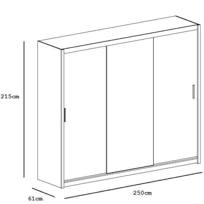 Skříň Sewilla 250cm Dub Sonoma/Lava