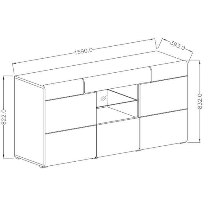 Komoda Toledo 159 cm Dub San Remo/Bílá