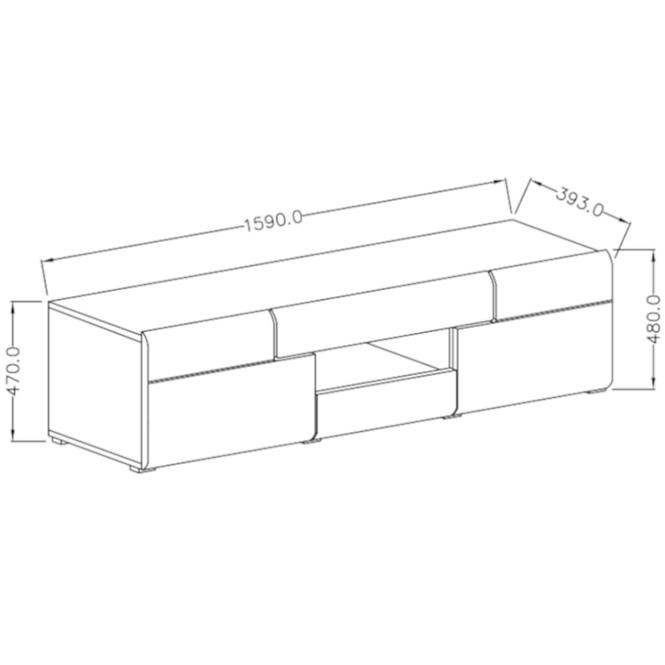 Tv Stolek Toledo 159 cm Dub San Remo/Bílá