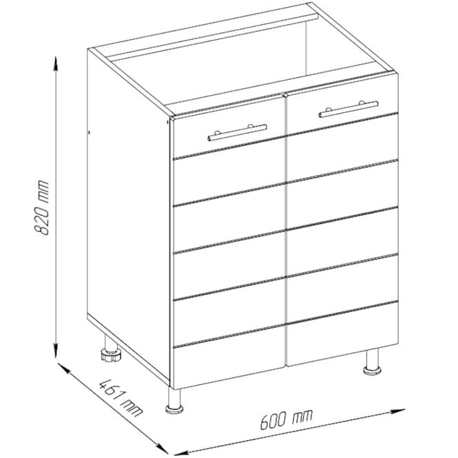 Kuchyňská skříňka Daria 60 cm, bílá/ popelavě šedá, D60 2D