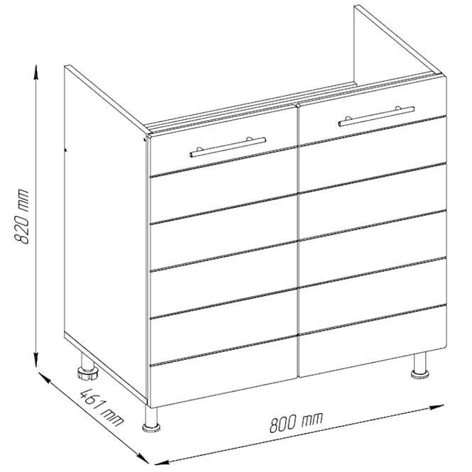 Kuchyňská skříňka Daria 80cm, bílá/ popelavě šedá, D80 Z