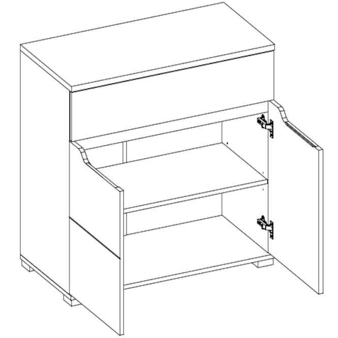 Komoda Vincent 80cm Bílá/Dub Wotan