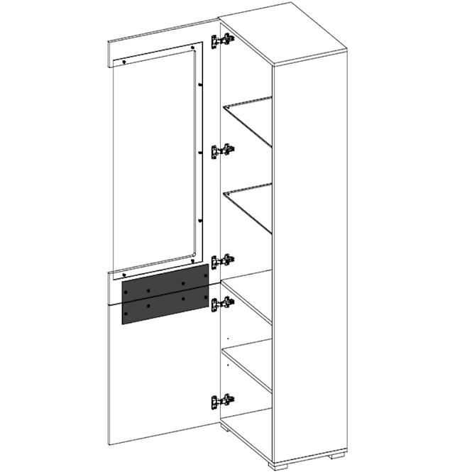 Vitrína Pawel 55cm Dub/Bílá