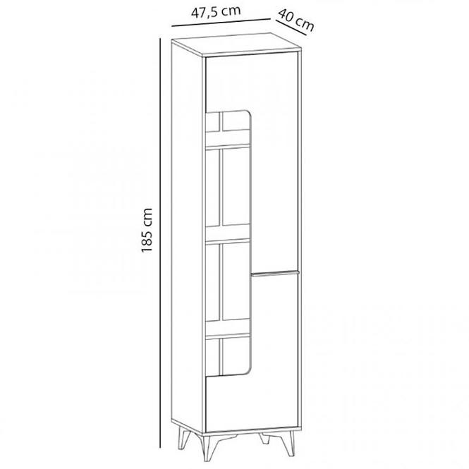Vitrína Frida 47,5 cm Dąb Riviera, W1D