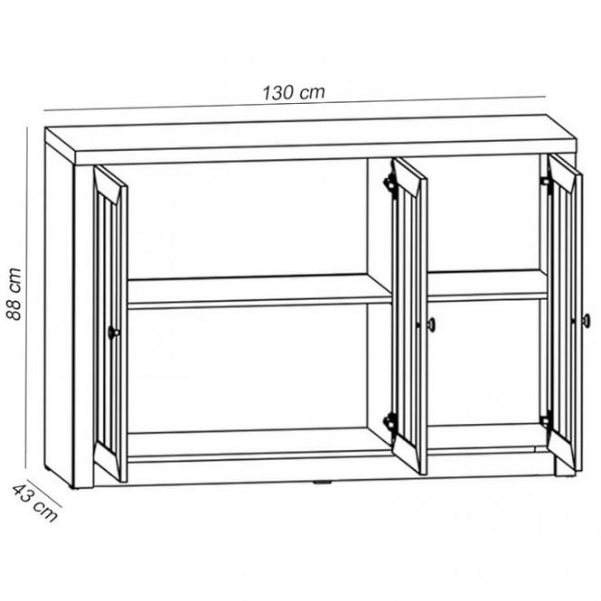 Komoda Prowansja 130cm Borovice Andersen/Dub Lefkas Tmavý K3D