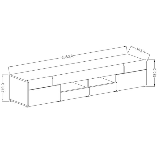 TV Stolek Toledo 208cm Dub San Remo/Bílá