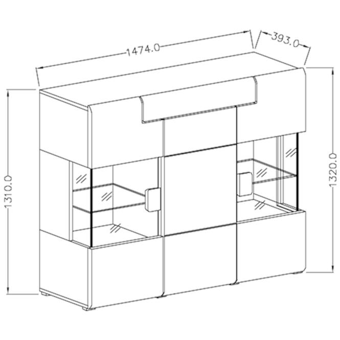 Komoda Toledo 147cm Dub San Remo/Bílá