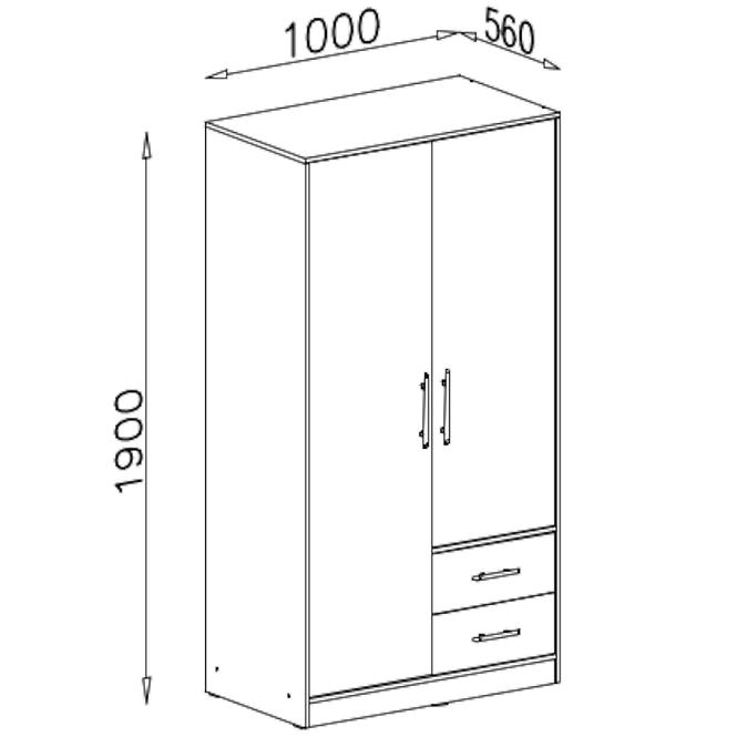 Skříň Smart 100 cm Dub Sonoma/Bílá