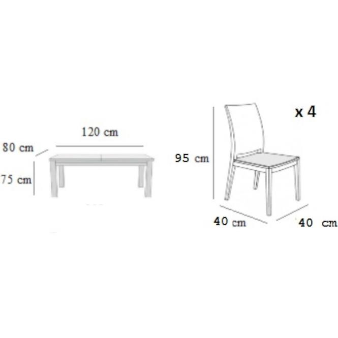 Jídelní set Samuel 1+4 Dub Sonoma 120x80