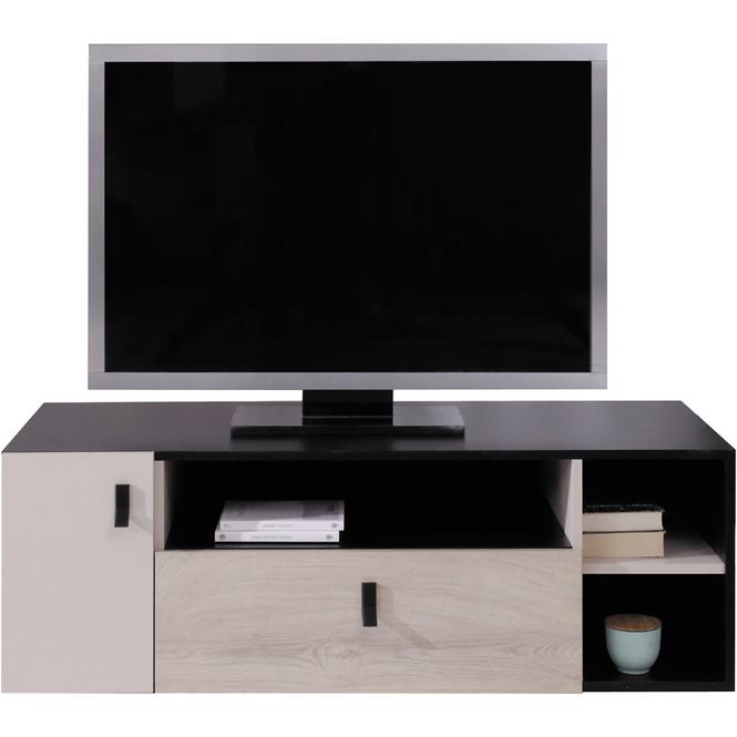 TV Stolek Planet 120cm L/P Čierna/Dub/Béžová